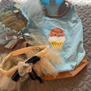 Ice Cream Dog Dress with Tulle Accessories
